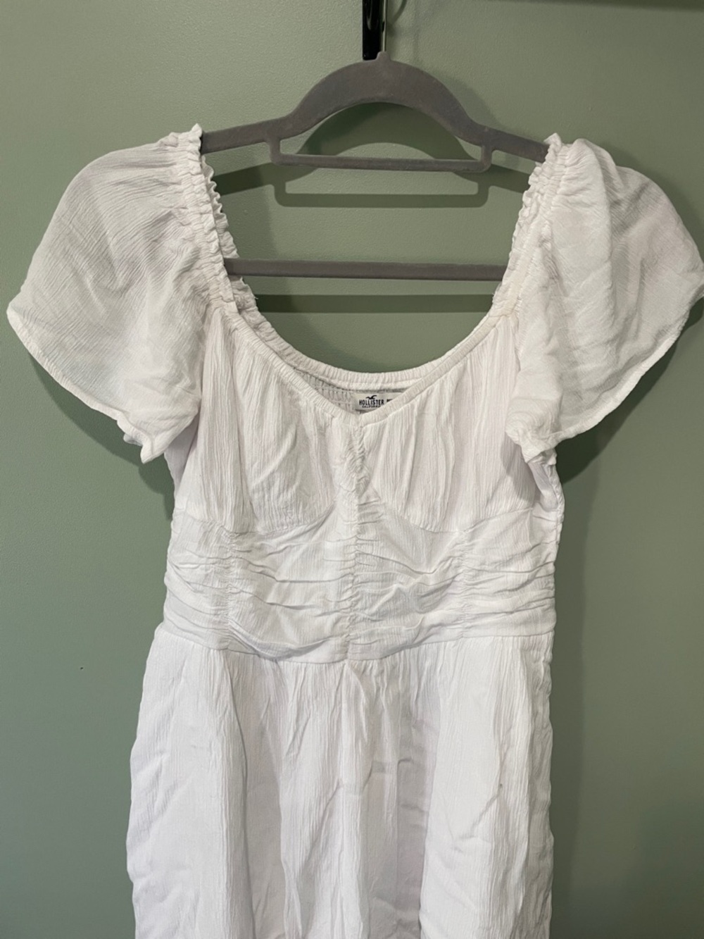 Hollister White Textured Smocked Romper